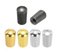 sourcing map 6Pcs 3 Way Guitar Toggle Switch Tip, M4/M3.5 Brass Threaded Toggle Pickup Switch Knob Tip for LP Electric Guitar Replacement Parts, Dark Silver/Silver/Gold