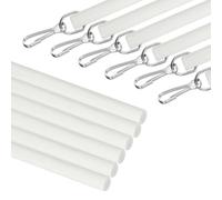sourcing map 6Pcs 30" Acrylic Drapery Wand, Invisible Curtain Pull Rod with Hook, Universal Tilt Wand Replacement Part for High Hanging Curtain Opening-Closing, Clear
