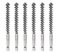 sourcing map 6Pcs 304 Stainless Steel Bore Brush 10mm Dia 4.5" Long Cleaning Twisted Wire Brush with Handle 1/4" Hex Shank for Tubes Ports Bearings, Silver