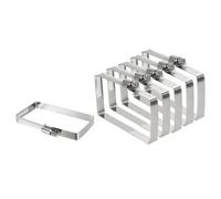sourcing map 6Pcs 304 Stainless Steel Rectangular Hose Clamp, Adjustable 3.9 x 2 Inch Square Worm Gear Duct Pipe Tube Clamps for Ducting Bracket Cable Tray Bridge Project Systems, Silver
