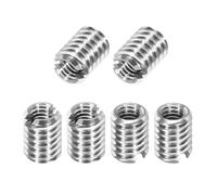 sourcing map 6Pcs 316 Stainless Steel Thread Reducing Nuts, M4x0.7 Male to M2.5x0.45 Female 5mm Long Metric Repairing Insert Nut Screw Threaded Adapters Sleeve Reducer Conversion Fastener