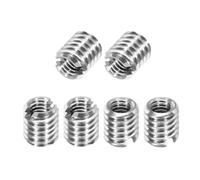 sourcing map 6Pcs 316 Stainless Steel Thread Reducing Nuts, M4x0.7 Male to M2x0.4 Female 4mm Long Metric Repairing Insert Nut Screw Threaded Adapters Sleeve Reducer Conversion Fastener