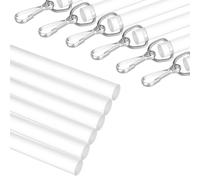 sourcing map 6Pcs 36" Acrylic Drapery Wand, Invisible Curtain Pull Rod with Hook, Universal Tilt Wand Replacement Part for High Hanging Curtain Opening-Closing, Clear