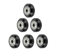 sourcing map 6pcs 3D Printer Wheels Big Slot POM Pulley Wheels Solid High-Speed Gantry Wheel with 625zz Plastic Pulley Linear Bearing for 3D Printer, CNC Machine, Black-5mm