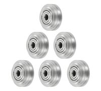 sourcing map 6pcs 3D Printer Wheels Big Slot POM Pulley Wheels Solid High-Speed Gantry Wheel with 625zz Plastic Pulley Linear Bearing for 3D Printer, CNC Machine, Transparent-5mm