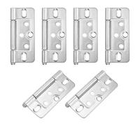 sourcing map 6Pcs 3x1.4 Inch Door Hinges Non-Mortise No Noise Bifold Door Hinges Plating for Cabinet Furniture Window Wardrobe, Chrome Plating