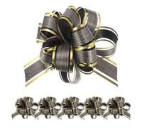 sourcing map 6pcs 4 Inch Large Pull Bows for Gift Wrapping, Black Ribbon Bow for Christmas Party Wedding Valentine's Day Presents Gift Baskets Decoration