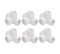 sourcing map 6Pcs 4-Way PVC Pipe Fitting, 1/2" SCH40 PVC Connector, 1" OD Cross Tee 4 Way Slip Socket Adapter for DIY Furniture Shelf Greenhouse Frame Garden Trellis, White