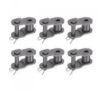 sourcing map 6Pcs #40 Chain Offset Half Link Roller, 1/2" Pitch Carbon Steel, Standard Chain End Connector Split Links for 08A Chain