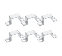 sourcing map 6Pcs 41.5x30 mm U Shaped Connector Bracket, Square Tube Strap Clamp Galvanized Steel Pipe Clamp Wood Deck Fence Post Tie for Water Pipes Stairs Railing Installation, Silver