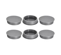 sourcing map 6Pcs 42mm(1-5/8") Nylon Hole Plugs, Flush Type Panel Round Snap in Fastener Knockout Locking Plugs for Furniture Insert End Caps Panels, Gray