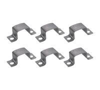 sourcing map 6Pcs 43x34 mm U Shaped Connector Bracket, Square Tube Strap Clamp Galvanized Steel Pipe Clamp Wood Deck Fence Post Tie for Water Pipes Stairs Railing Installation, Gray