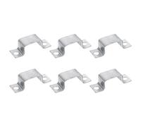sourcing map 6Pcs 46x29 mm U Shaped Connector Bracket, Square Tube Strap Clamp Galvanized Steel Pipe Clamp Wood Deck Fence Post Tie for Water Pipes Stairs Railing Installation, Silver