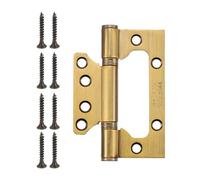 sourcing map 6Pcs 4x3 Inch Door Hinges Non-Mortise No Noise Stainless Steel Bifold Door Hinges with Mounting Screws Brushed Surface for Furniture Window, Yellow Bronze
