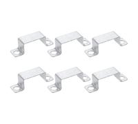 sourcing map 6Pcs 50x27 mm U Shaped Connector Bracket, Square Tube Strap Clamp Galvanized Steel Pipe Clamp Wood Deck Fence Post Tie for Water Pipes Stairs Railing Installation, Silver