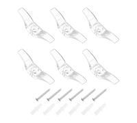 sourcing map 6Pcs 55x11mm Blind Cord Cleats, Blind String Safety Rope Plastic Holder, Window Cord Hooks with Screws for Curtains Sun Shades Ropes, Clear