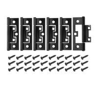 sourcing map 6Pcs 6.5 x 3.5cm Non Mortise Butterfly Hinge, Removable Loose Pin Hinge, Iron Cabinet Hinges with Mounting Screws for Doors, Windows, Furniture, Mobile Home/RV, Black