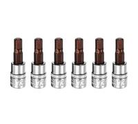 sourcing map 6pcs 7/32" Hex Bit Socket 1/4" Square Drive SAE Extension Impact Bit Power Nut Driver Set S2 & CR-V Steel Socket Ratchet Wrench Bits