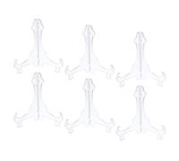 sourcing map 6Pcs 8" Easel Plate Holder, Plastic Folding Display Stand Displays Decorative Plates Clear for Display Picture Frame Home Decoration