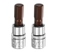 sourcing map 6pcs 9/32" Hex Bit Socket 1/4" Square Drive SAE Extension Impact Bit Power Nut Driver Set S2 & CR-V Steel Socket Ratchet Wrench Bits