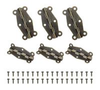 sourcing map 6Pcs 90 Degree Small Hinges for Wooden Box, Folding Butt Hinges Cabinet Hinges with Screws for Cabinet Doors Wooden Box Drawer (Bronze)