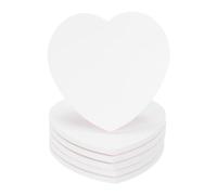 sourcing map 6Pcs Absorbent Coasters White Ceramic Heart Shape Coaster with Cork Backing Non-Slip for Home Office 4.3inches.