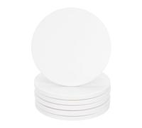 sourcing map 6Pcs Absorbent Coasters White Marble Round Coaster with Cork Backing Non-Slip for Home Office 4inches.