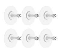 sourcing map 6Pcs Adhesive Wall Mount Screw Hooks, 2.8" Round Drill Free Adhesive Hooks Waterproof Heavy Duty Sticky Wall Mount with M6 Screw Cap Nut for Bathroom Kitchen Hanging Shelf, 32mm