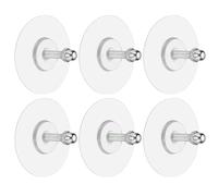 sourcing map 6Pcs Adhesive Wall Mount Screw Hooks, 2.8" Round Drill Free Adhesive Hooks Waterproof Heavy Duty Sticky Wall Mount with M6 Screw Cap Nut for Bathroom Kitchen Hanging Shelf, 24mm