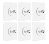 sourcing map 6Pcs Adhesive Wall Mount Screw Hooks, 2.8" Square Drill Free Adhesive Hooks Waterproof Heavy Duty Sticky Wall Mount with M6 Screw Cap Nut for Bathroom Kitchen Hanging Shelf, 16mm