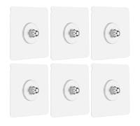 sourcing map 6Pcs Adhesive Wall Mount Screw Hooks, 2.8" Square Drill Free Adhesive Hooks Waterproof Heavy Duty Sticky Wall Mount with M6 Screw Cap Nut for Bathroom Kitchen Hanging Shelf, 6mm