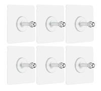 sourcing map 6Pcs Adhesive Wall Mount Screw Hooks, 2.8" Square Drill Free Adhesive Hooks Waterproof Heavy Duty Sticky Wall Mount with M6 Screw Cap Nut for Bathroom Kitchen Hanging Shelf, 24mm