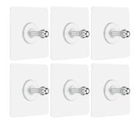 sourcing map 6Pcs Adhesive Wall Mount Screw Hooks, 2.8" Square Drill Free Adhesive Hooks Waterproof Heavy Duty Sticky Wall Mount with M6 Screw Cap Nut for Bathroom Kitchen Hanging Shelf, 20mm