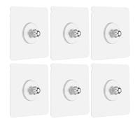 sourcing map 6Pcs Adhesive Wall Mount Screw Hooks, 2.8" Square Drill Free Adhesive Hooks Waterproof Heavy Duty Sticky Wall Mount with M6 Screw Cap Nut for Bathroom Kitchen Hanging Shelf, 10mm