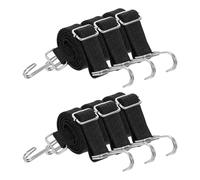 sourcing map 6Pcs Adjustable Bungee Cords with Hooks, 39 Inch Flat Heavy Duty Elasticity Straps Rubber Bungee Cords with Buckle for Outdoor, Camping, Tarp, Bike Rack, Luggage, Black