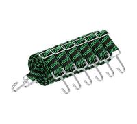 sourcing map 6Pcs Adjustable Bungee Cords with Hooks, 79 Inch Flat Heavy Duty Elasticity Straps Rubber Bungee Cords with Buckle for Outdoor, Camping, Tarp, Bike Rack, Luggage, Black Green