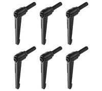 sourcing map 6pcs Adjustable Clamping Lever Handles M10 x 30mm Male Thread Bolt Knobs Rotating Screw Locking Quick Release Ratchet Push Button Handle, Black