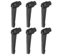 sourcing map 6pcs Adjustable Clamping Lever Handles M8 Female Thread Knobs Rotating Screw Locking Quick Release Ratchet Push Button Handle, Black