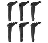 sourcing map 6pcs Adjustable Clamping Lever Handles M8 x 15mm Male Thread Bolt Knobs Rotating Screw Locking Quick Release Ratchet Push Button Handle, Black