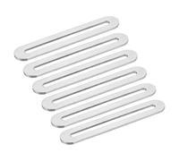 sourcing map 6Pcs Adjustable Flat Mending Plate Support with Slot, 4.33 x 0.75 Inch Stainless Steel Slotted Straight Brace Brackets for Wooden Furniture, Silver