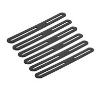 sourcing map 6Pcs Adjustable Flat Mending Plate Support with Slot, 8.46 x 0.94 Inch Stainless Steel Slotted Straight Brace Brackets for Wooden Furniture, Black