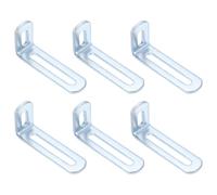 sourcing map 6Pcs Adjustable Right Angle Brackets 2.6"x1.2"x0.7" Silver | Slotted L-Shape Corner Bracket 90 Degree Steel l Bracket Support, for Shelves, Wood Furniture Construction