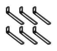 sourcing map 6Pcs Adjustable Right Angle Brackets 3.9"x1.2"x0.7" Black | Slotted L-Shape Corner Bracket 90 Degree Steel l Bracket Support, for Shelves, Wood Furniture Construction