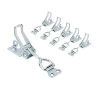 sourcing map 6pcs Adjustable Toggle Clamp M6 x 38mm 396lbs Holding Capacity 4002 Style Quick Release Pull Latches Clamps Hasp with Lock Hole for Smoker Lid Jig Tool Box Case, Silver