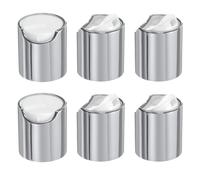 sourcing map 6pcs Aluminized Plastic Disc Top Caps, 20/410 Replacement Press Caps Durable Dispensing Lids for Squeeze Bottles, Refillable Bottles, Plastic, Empty, Shampoo, Silver White