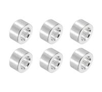 sourcing map 6Pcs Aluminum Spacer, 7mm OD x 4mm ID x 4mm Length Unthreaded Screw Standoff Bushing, Plain Finish Round Metal Spacer for Screws, Bolts and Rods, Silver Tone