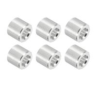 sourcing map 6Pcs Aluminum Spacer, 7mm OD x 4mm ID x 6mm Length Unthreaded Screw Standoff Bushing, Plain Finish Round Metal Spacer for Screws, Bolts and Rods, Silver Tone