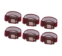 sourcing map 6Pcs Anti Static Wrist Strap, ESD Antistatic Bracelet Adjustable Cordless with Spare Bracelet for Computer Electronics Repair Maroon Red