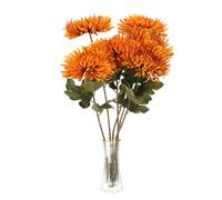 sourcing map 6pcs Artificial Chrysanthemum Flowers Faux Chrysanthemum Flowers Bouquet Fake Mum Flower for Home Garden Wedding Party Decoration, Orange
