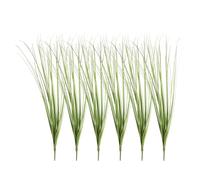 sourcing map 6Pcs Artificial Grass Plants, 13.8" Plastic Fake Wheat Grass Greenery Shrubs Outdoor Artificial Shrubs Faux Bushes for Home Garden Front Decor, Green